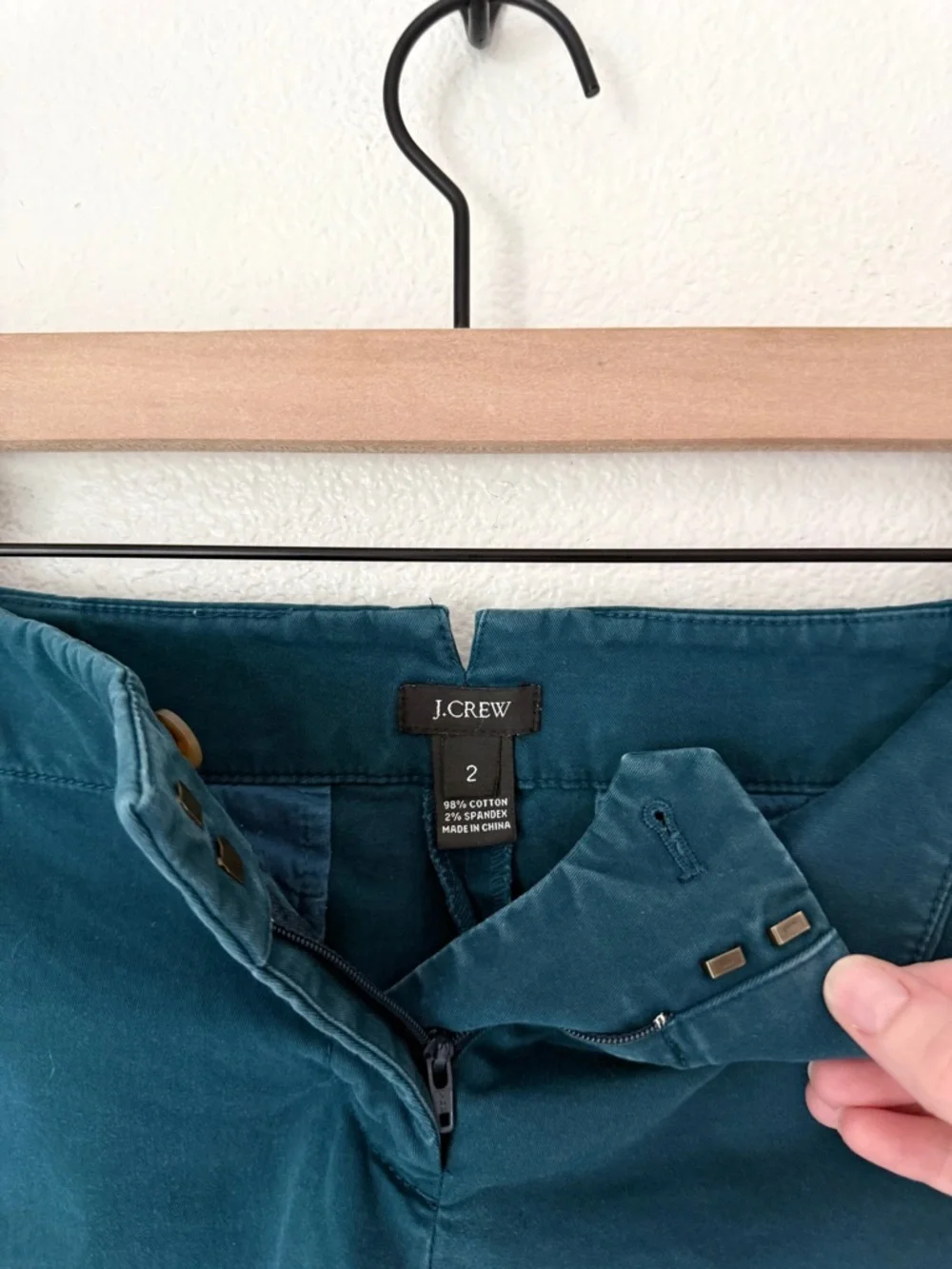 J. Crew Teal Cotton Chino Shorts - 2 - GUC